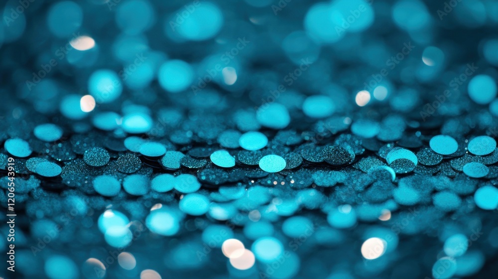 Fototapeta premium Teal sequins catch the light beautifully, showcasing a vibrant texture ideal for fashion or craft projects. Perfect for adding sparkle