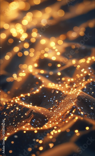 a blur of light on a black surface