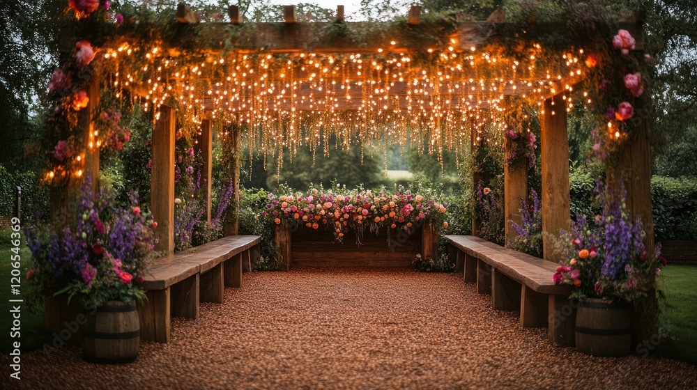 Obraz premium Romantic Garden Wedding Ceremony Setup