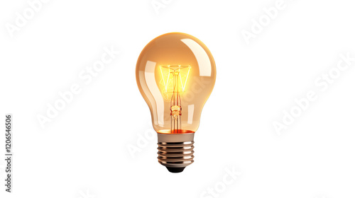 Glowing Vintage Light Bulb on a transparent background