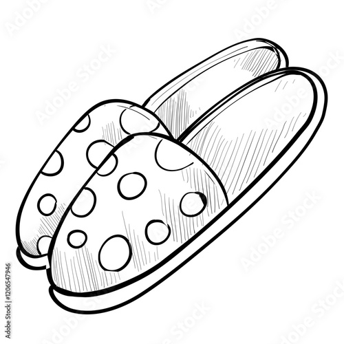 Home Slippers handdrawn illustration