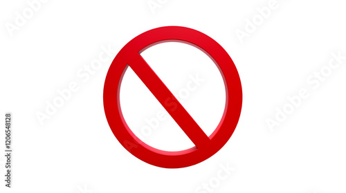Prohibition Sign Red Circle with Diagonal Slash 