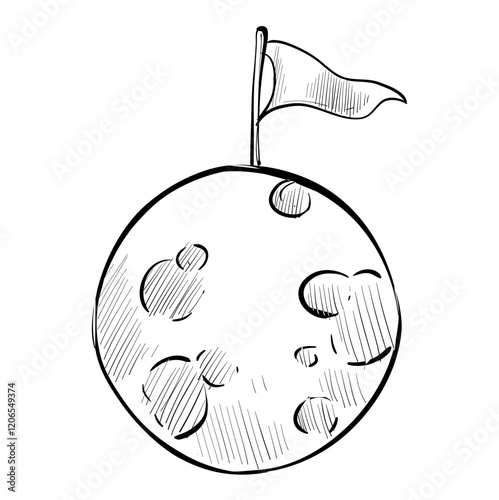 space explore handdrawn illustration