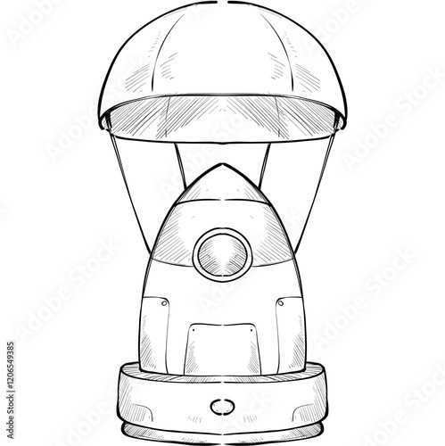 rocket handdrawn illustration