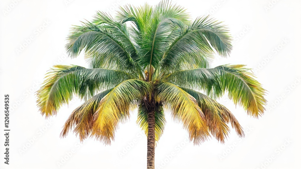 Obraz premium Vibrant Palm Tree Against a Clear Sky - Tropical Paradise Vibes
