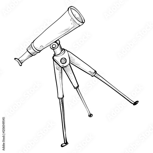 teleskop handdrawn illustration