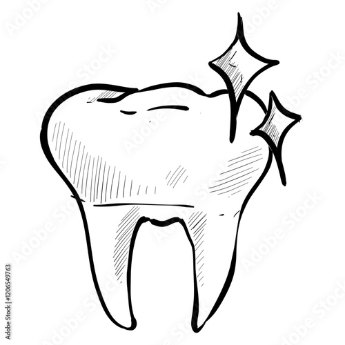 tooth handdrawn illustration