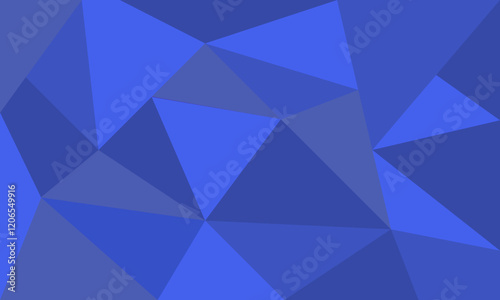 An abstract composition of blue triangular facets forming a low-poly design. The cool and modern aesthetic is excellent for tech-inspired backgrounds, digital artwork, or professional presentations.