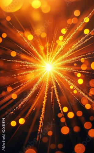 abstract background with glowing lights and sparks