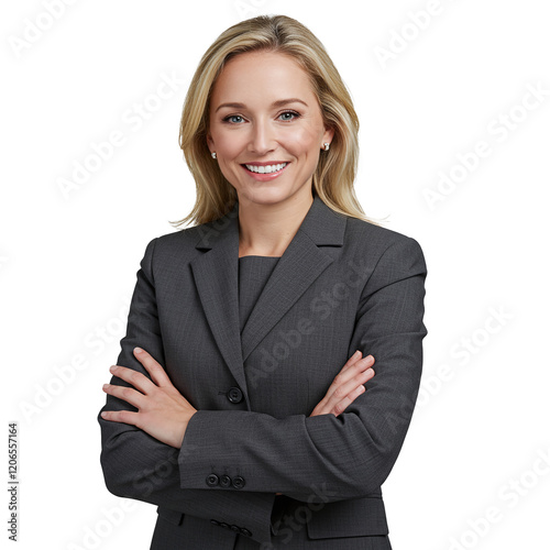 Attractive young business woman with arms crossed	