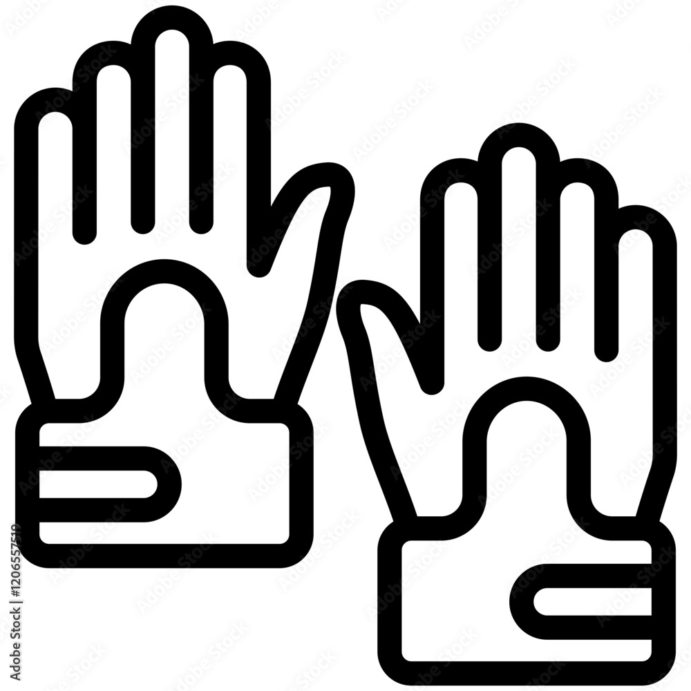 Glove black outline icon. use for modern concept, print, UI, UX kit, web and app development. Vector EPS 10, related to labor day, industry, worker. Glove black outline icon. use for modern concept, print, UI, UX kit, web and app development. Vector EPS 10, related to labor day, industry, worker.