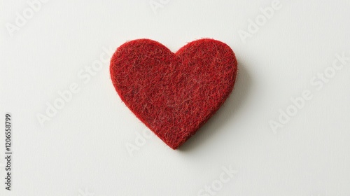 Red Glitter Heart on Gray Background Romantic Symbol of Love and Affection