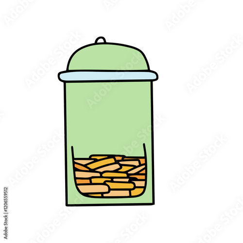 Doodles line art of ramadan kareem. eid fitr celebration element doodles stock. mudik, hampers, nastar, kue kering