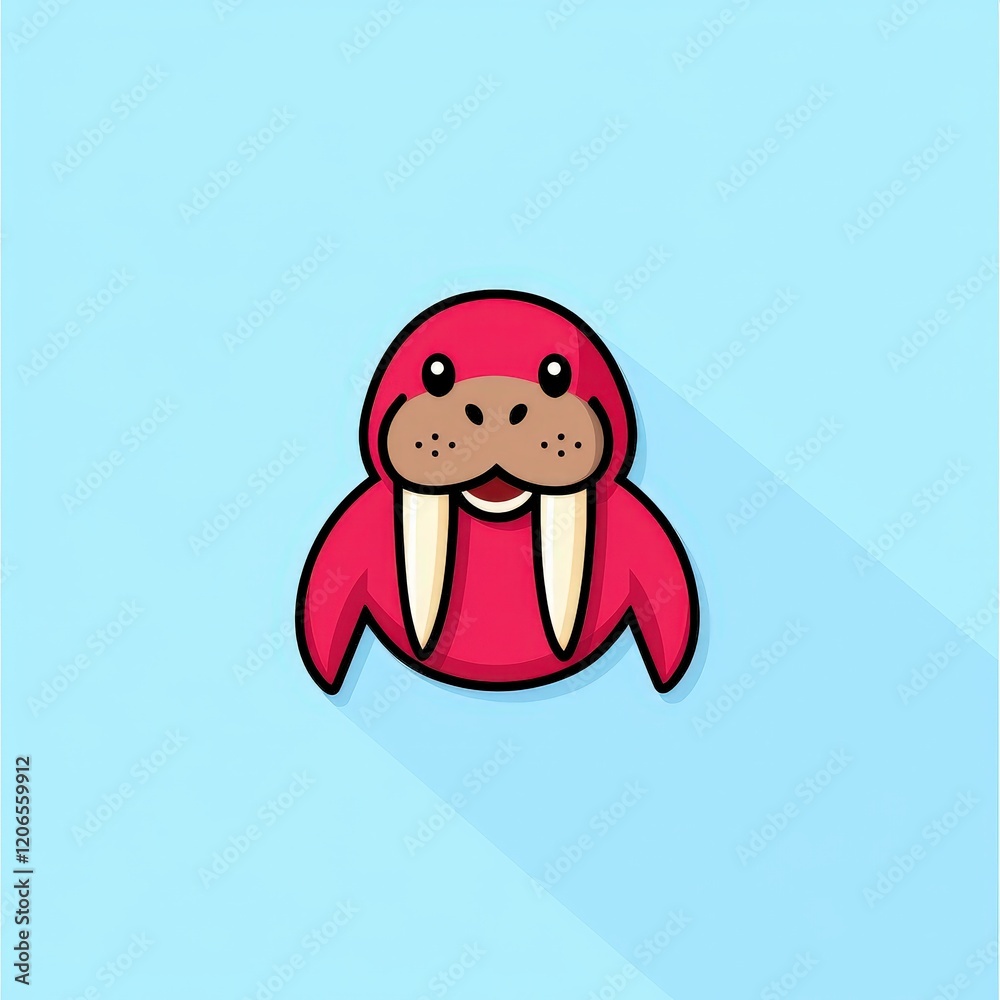 Fototapeta premium Cartoon character with long nose standing in a colorful environment with expressive facial features