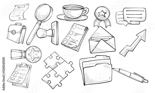 job seeker handdrawn collection