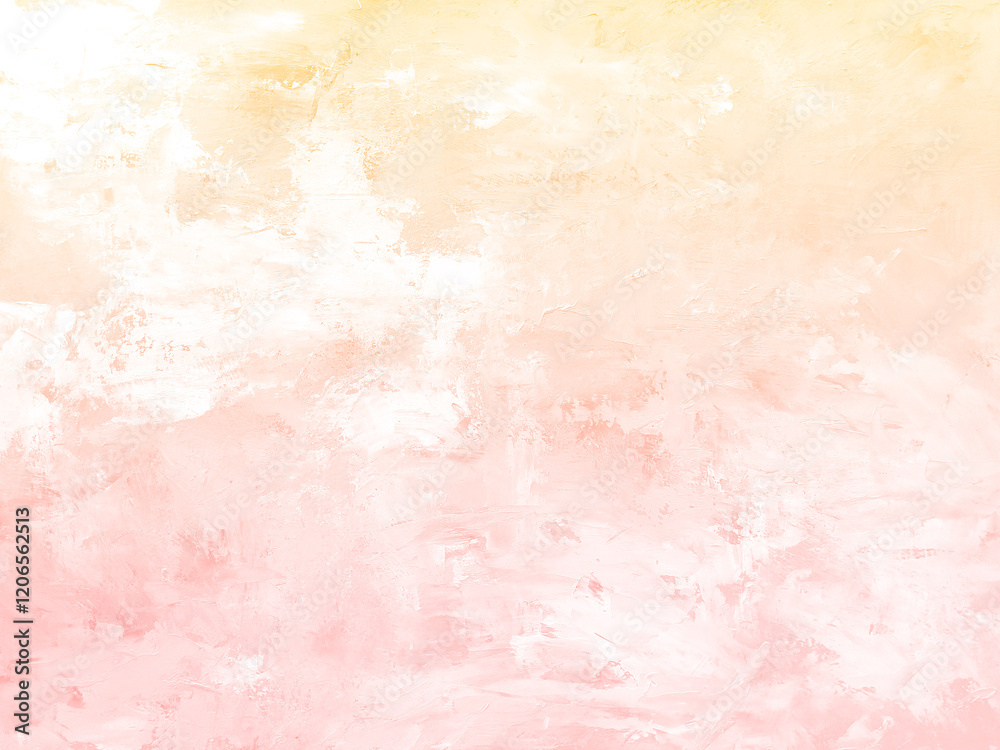 Obraz premium 油彩パステルカラーテクスチャ オレンジグラデ 白 背景素材 明るい 秋 模様 雲