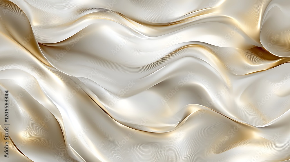 Obraz premium Abstract Gold And White Wave Pattern Design