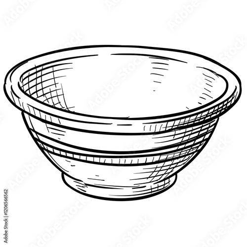 ceramic bowl handdrawn illustration