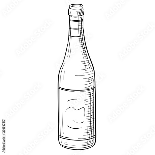 wine bottle handdrawn illustration