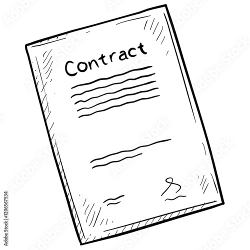 contract document handdrawn illustration