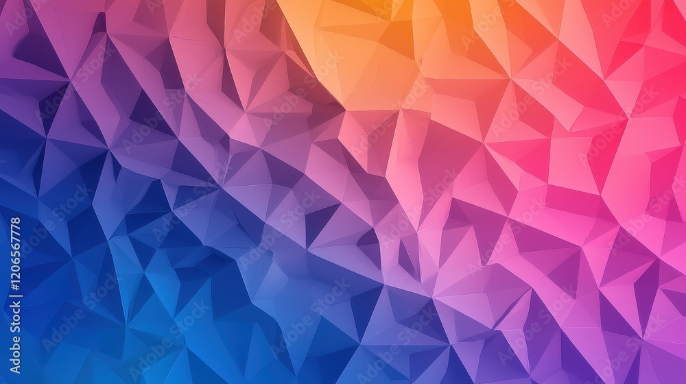 Colorful abstract background featuring triangles and ai-generated fractal patterns in vibrant colors