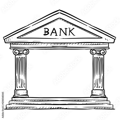 bank handdrawn illustration