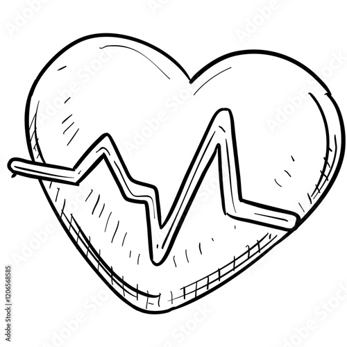 heart rate handdrawn illustration