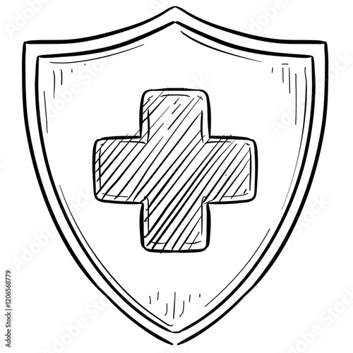 health shield handdrawn illustration
