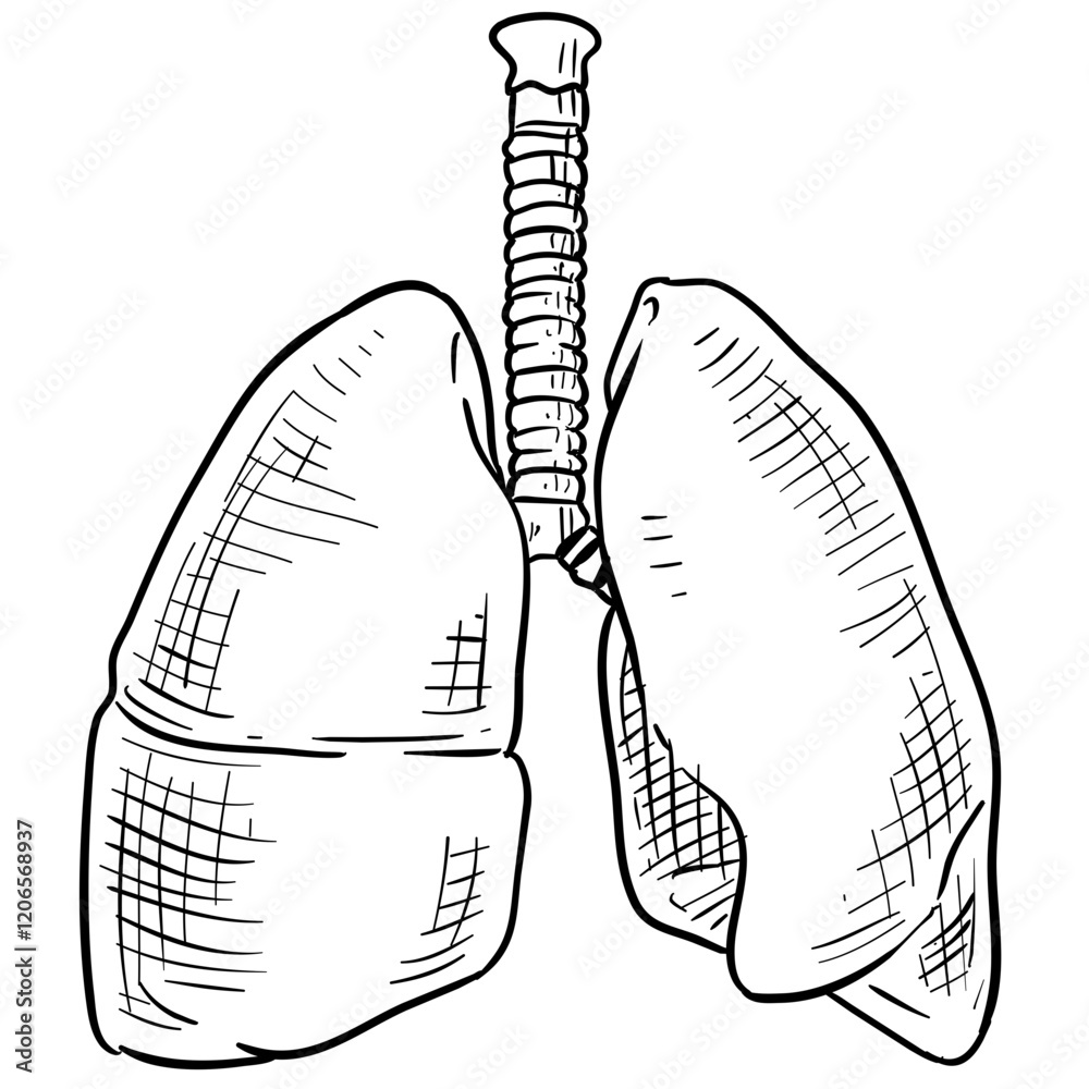 lungs handdrawn illustration lungs handdrawn illustration