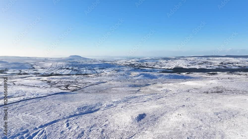 Aerial video of Snow on the mountains and hills of in Ireland Aerial video of Snow on the mountains and hills of in Ireland