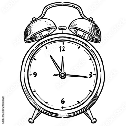 alarm clock handdrawn illustration