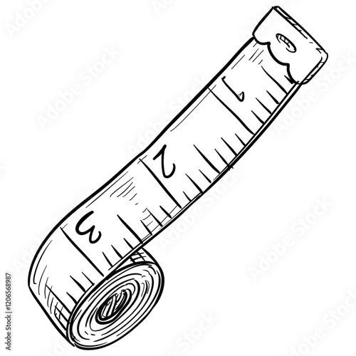 measuring tape handdrawn illustration