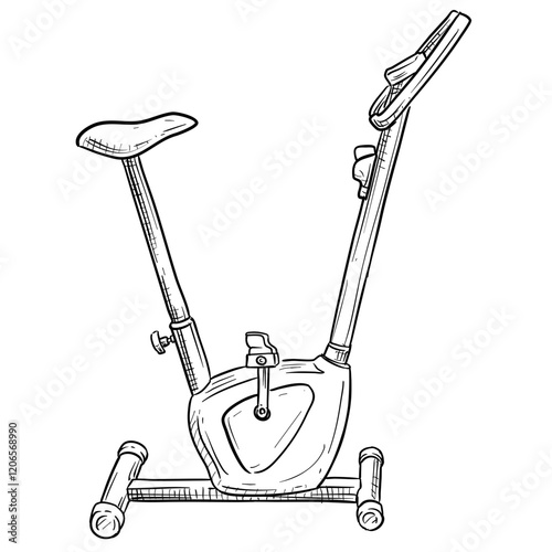 exercise bike handdrawn illustration