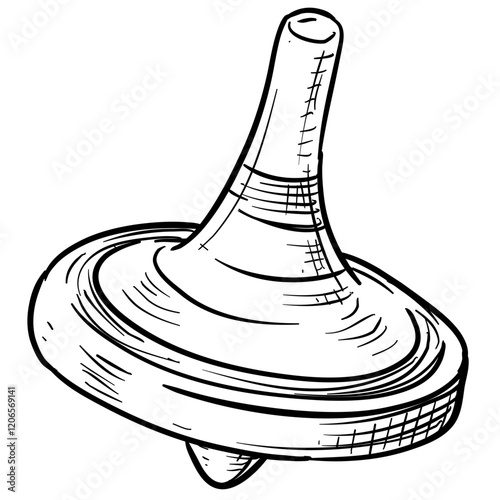 spinning top handdrawn illustration