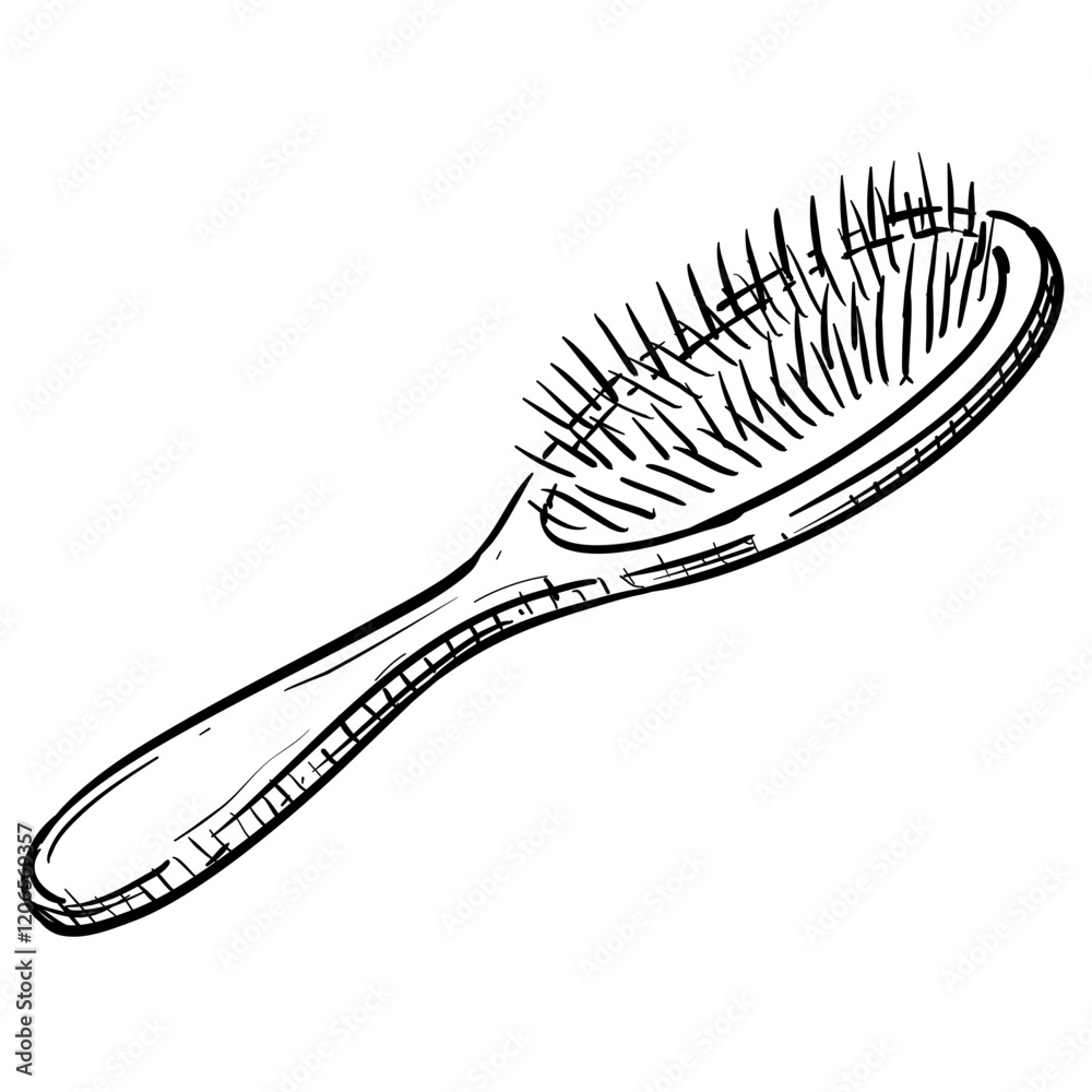 pet comb handdrawn illustration