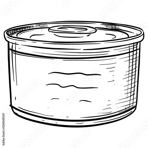 canned pet food handdrawn illustration
