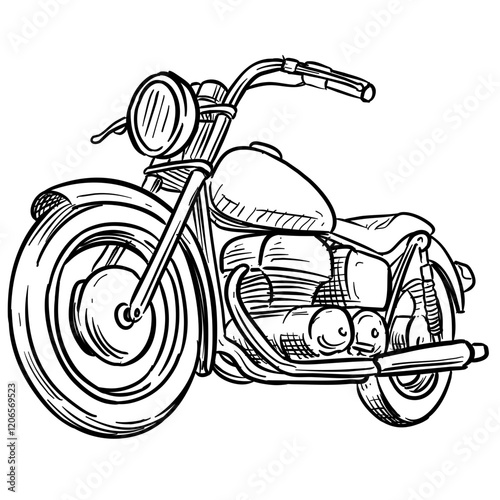 motorcycle handdrawn illustration