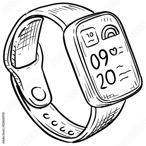 smartwatch handdrawn illustration