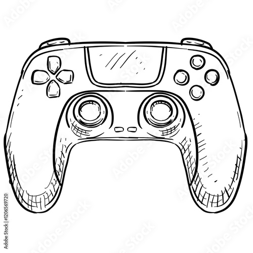 game controller handdrawn illustration
