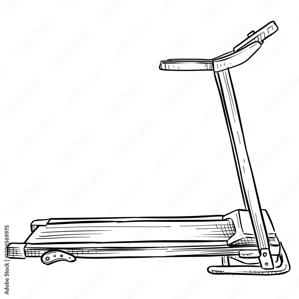 Fototapeta premium treadmill handdrawn illustration