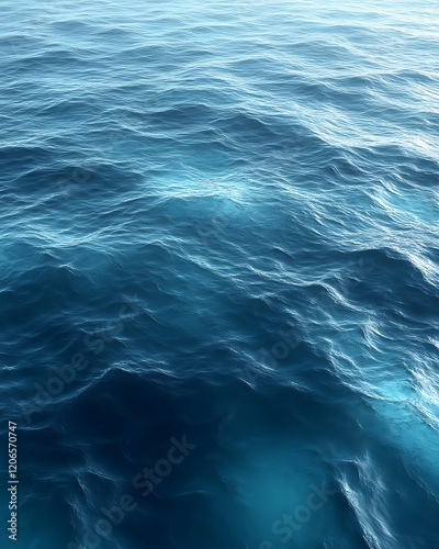 Calm ocean surface with subtle waves and deep blue hues.