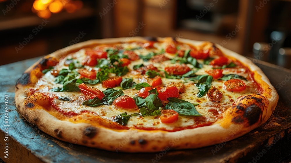 Delicious Margherita Pizza With Basil And Tomatoes Delicious Margherita Pizza With Basil And Tomatoes