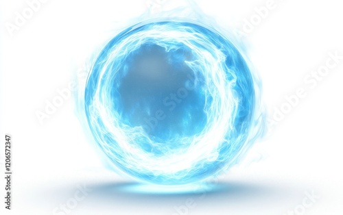 Wallpaper Mural Luminous Blue Energy Orb: An Abstract Image of Glowing Swirling Energy Torontodigital.ca