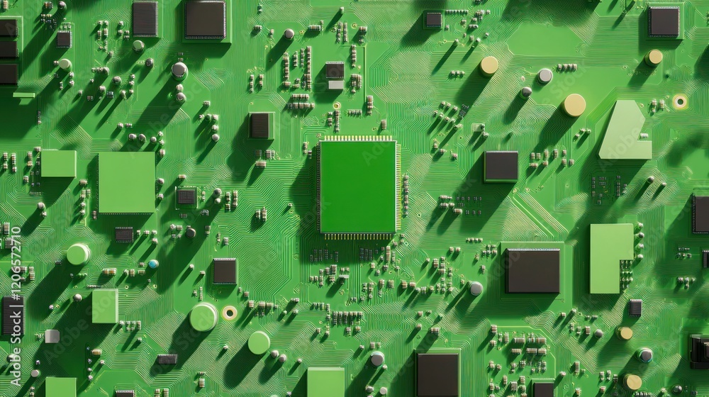 Close-up of a Green Printed Circuit Board Close-up of a Green Printed Circuit Board