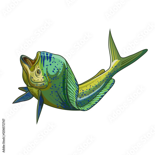 mahimahi dorado fishing illustration logo vector image t shirt
