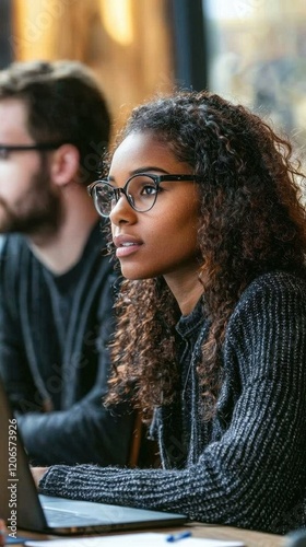 Diverse Young Professionals Engaged in Collaborative Work