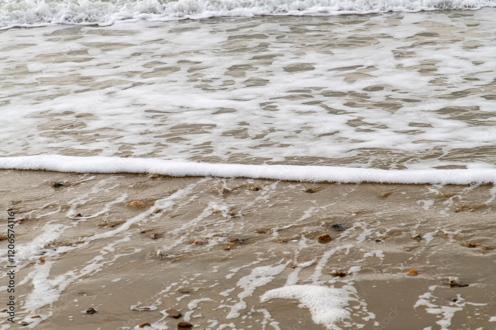 surf on the beach in winter
