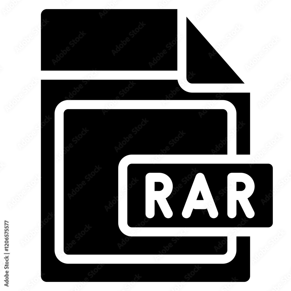 Rar file icon. Rar file solid style icon Rar file icon. Rar file solid style icon
