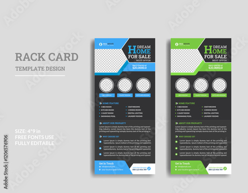 Real estate rack card template design