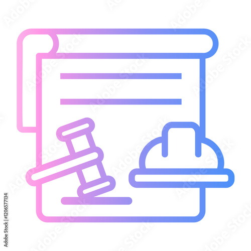 laws Line Gradient Icon